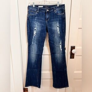 Kut from the Kloth Dark Blue Distressed Bootcut Jeans